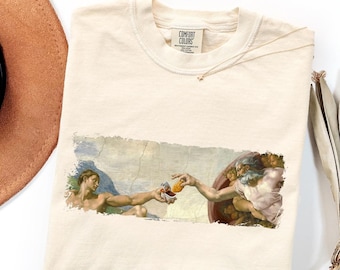 Creation of Nugget T-Shirt, Funny Shirt, Creation of Adam Gift for Her, Gift for Him, Art Shirt,  GIft for Her, Foodie Shirt,