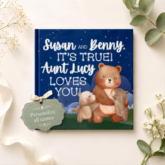 Personalized Aunt Gift Story, Custom Name Book Birthday Niece Nephew, Toddler Childrens Book Auntie