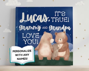 Personalized Childrens Book, Custom Name Bedtime Story from Grandma Grandpa Grammy, Birthday Gift Grandchildren