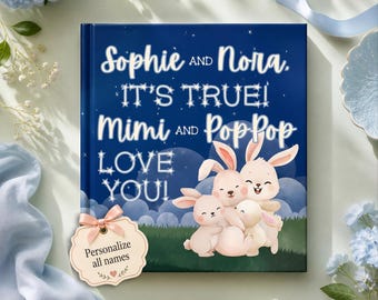 Custom Name Book, Personalized Mimi Poppop Gift for Birthday Toddler Baby, Keepsake Christmas Baptism
