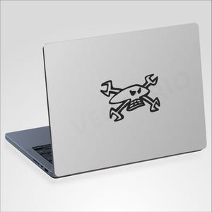 Adesivo in vinile per PC, tablet e laptop, stile Guy Martin Skull Motor Sport