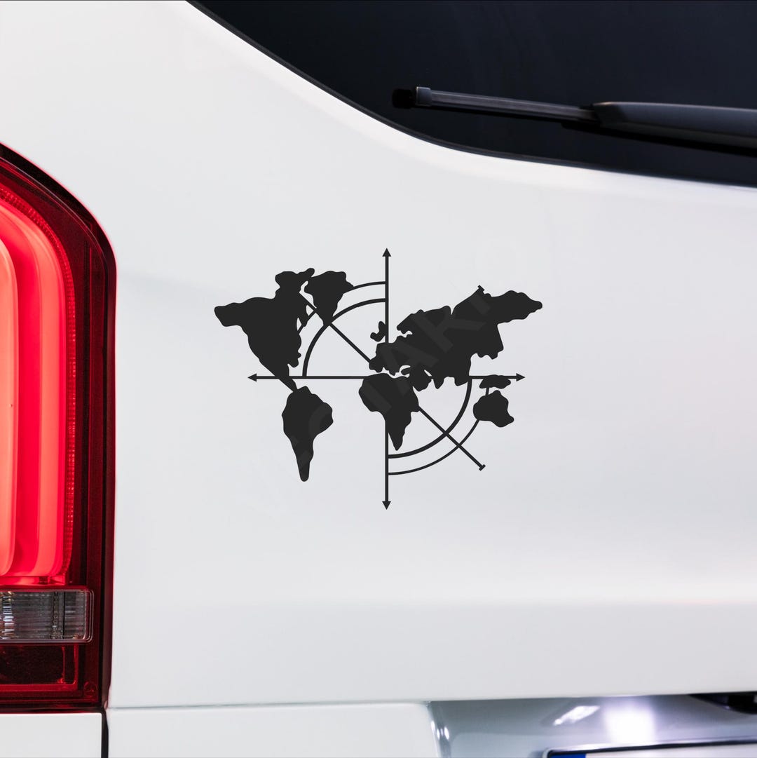 Compass Map Traveller Adventure Van Life Vinyl Decal Bumper Sticker - Etsy