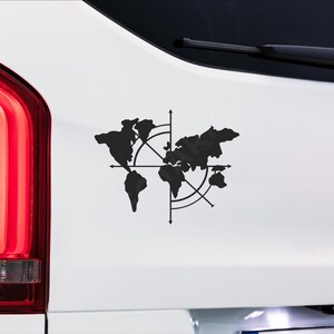Kompas kaart reiziger Adventure Van Life vinyl sticker bumpersticker