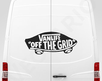 Vanlife Decal: Off The Grid Skateboard Style Vinyl Sticker