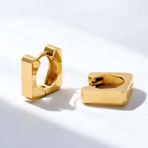 Geometrische Hoops Geschenke, quadratische Huggie Hoop Ohrringe für Frauen, Statement Ohrringe Gold Filled, 10K Weißgold oder Roségold, Geschenk für Sie