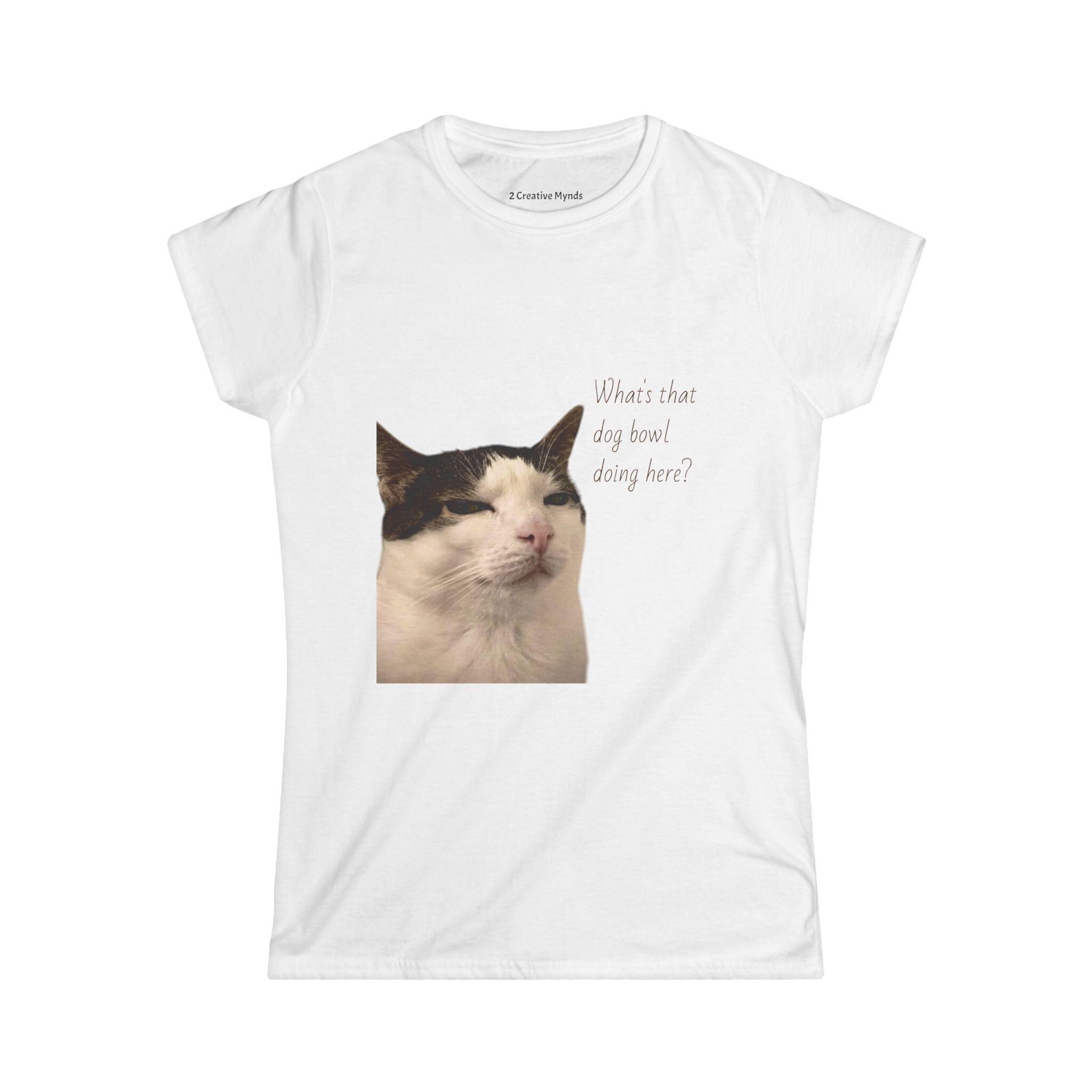 Suspicious Cat Graphic Women's Softstyle Tee - Perfect for Animal Lovers