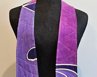 Green & Purple Reversible Clergy Stole|52 Inch Reversible Stole|Ordinary Times|Wedding|Liturgical Art|Pastor|Gift|Seminary Graduation