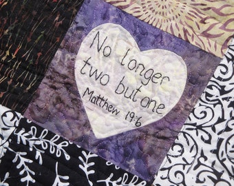 Hand Embroidery Pattern |No Longer Two But One PDF Embroidery Pattern & Tutorial - Matthew 19:6 |Wedding | Engagement Gift Pattern