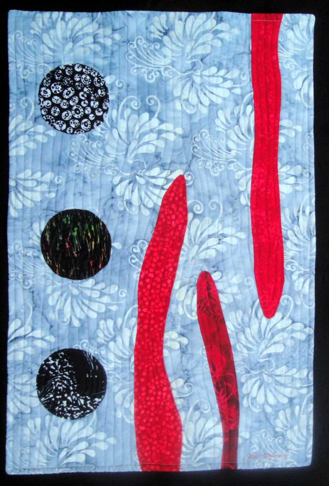 Contemporary Abstract Red Black & Grey Art Quilt Unique Etsy