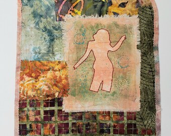 Female Quilted Wall Art|True Identity|"Feeling Free" Art Collage|Friendship Art|Courageous Strong Women|Celebrating Women|Sister|15" x 17"