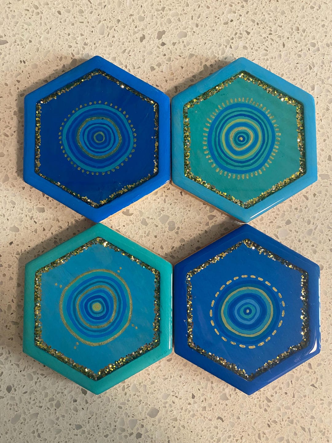 Handmade Evil Eye Coasters Set of 4 - Etsy