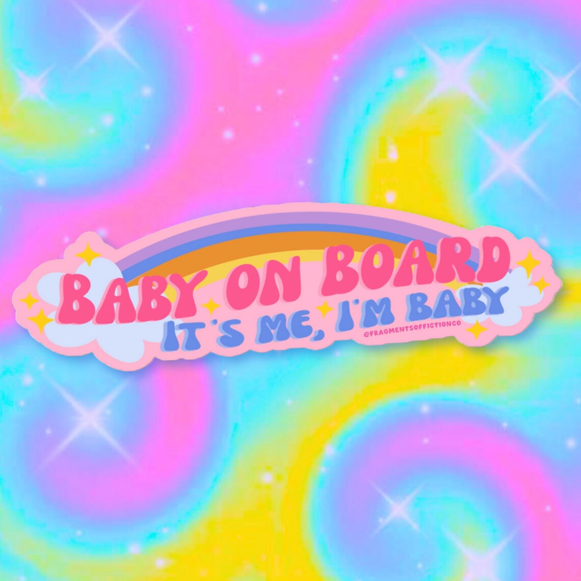 Baby on Board Its Me Im Baby Funny Cute Car Decal Bubble Free Stickers ...