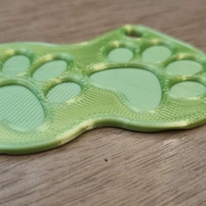 3D Printed Paw Print Keychain