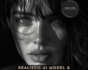 Foto de archivo de un modelo de IA realista: Indicación de viaje (descarga digital)