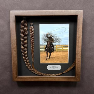 Horse Tail Equine Memorials WALNUT Stain Frame image 14