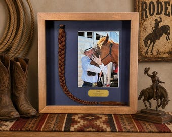 Horse Tail Equine Memorials CHESTNUT Stain Frame