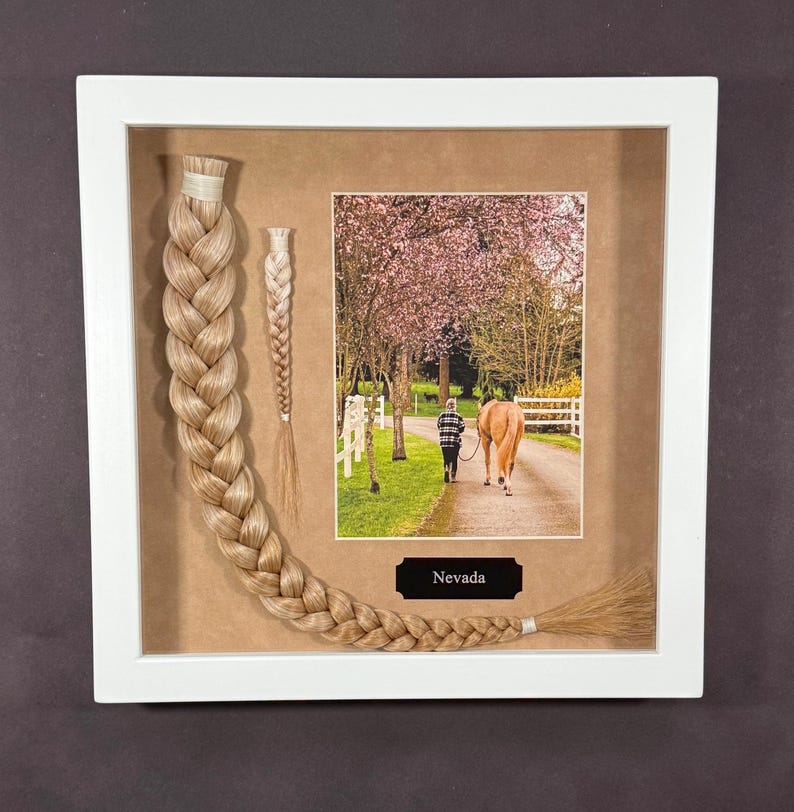 Horse Tail Equine Memorials WHITE Frame image 19