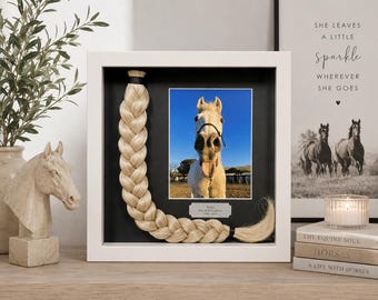 Horse Tail Equine Memorials WHITE Frame