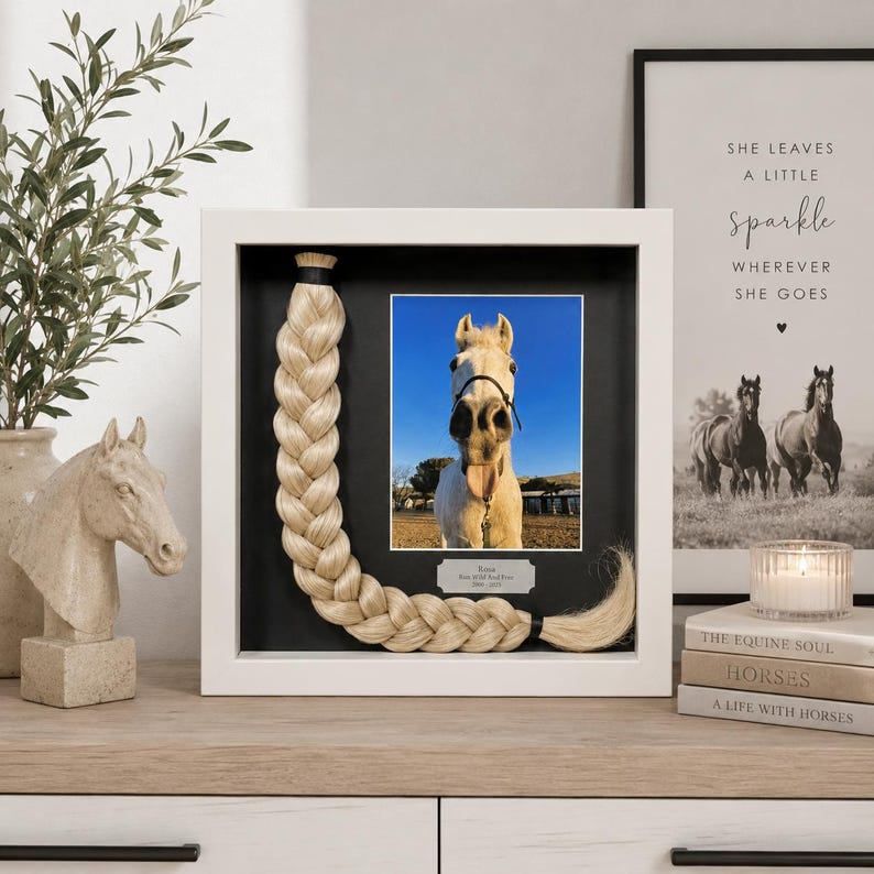 Horse Tail Equine Memorials WHITE Frame image 1