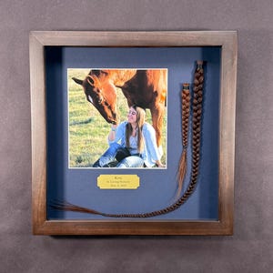 Horse Tail Equine Memorials WALNUT Stain Frame image 12
