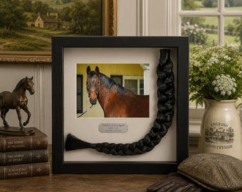 Horse Tail Equine Memorials BLACK Frame
