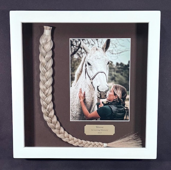 Horse Tail Equine Memorials WHITE Frame