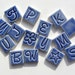 15 handmade ceramic mosaic tiles letters numbers spaces