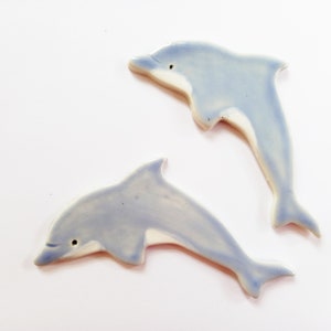 2 mosaic dolphin tiles, handmade ceramic shapes