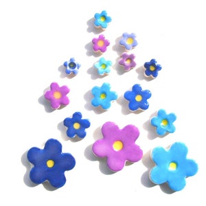 15  pretty ceramic blossom flower mosaic tiles, handmade shapes for mosaic and other craft projects