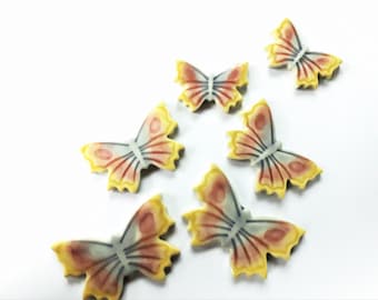 6 mosaic rainbow butterflies, ceramic handmade pieces