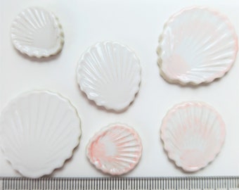 6 ceramic mosaic shells mixed size mosaic tiles