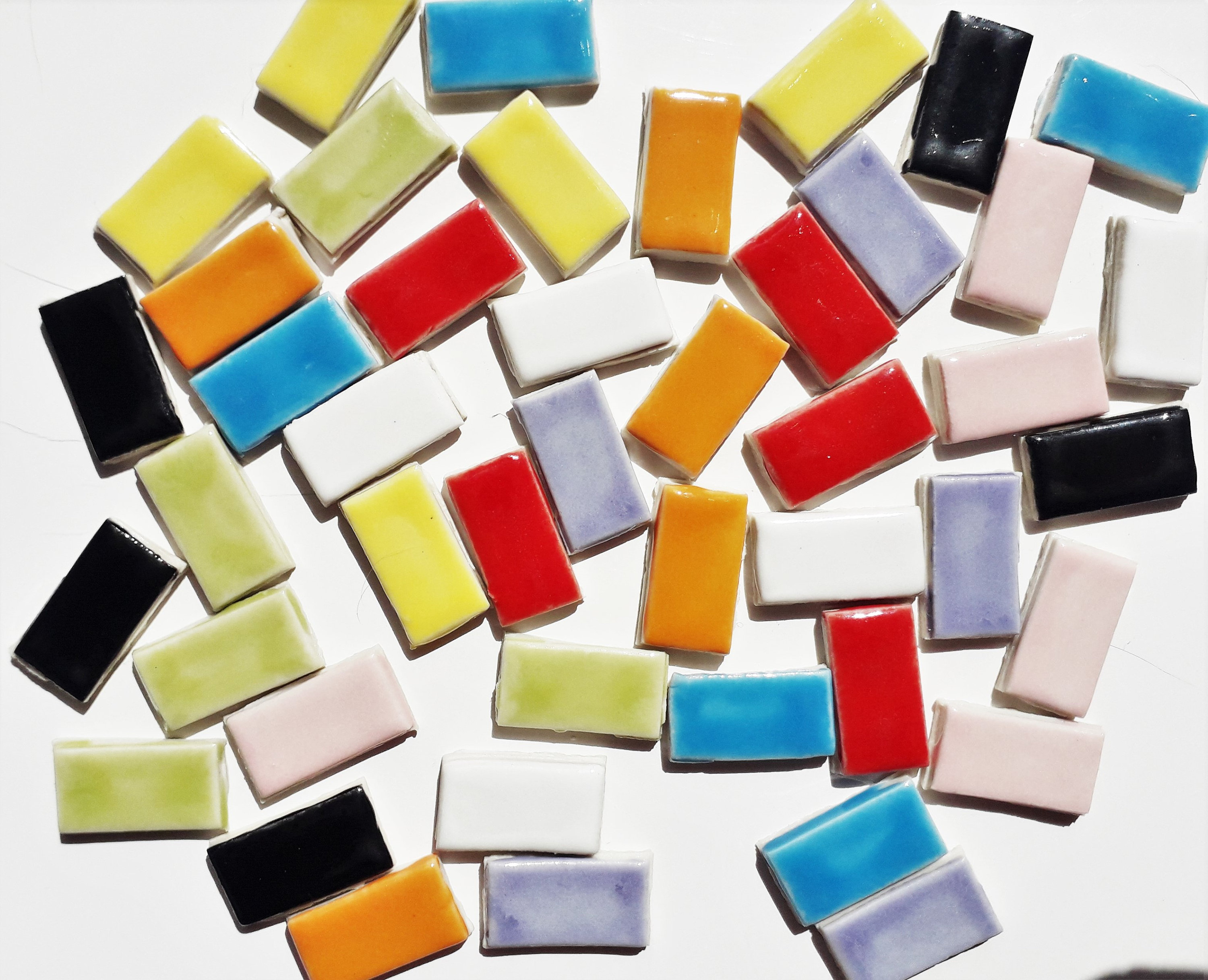 45 Ceramic Rainbow Rectangle Mosaic Tiles - Etsy