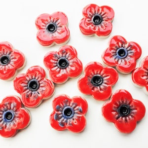 11 ceramic poppies mosaic tiles poppy shapes