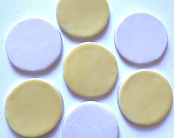 7 handmade ceramic sun and  moons mosaic tile shapes