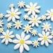 21 daisy mosaic tiles,pretty handmade ceramic white flowers
