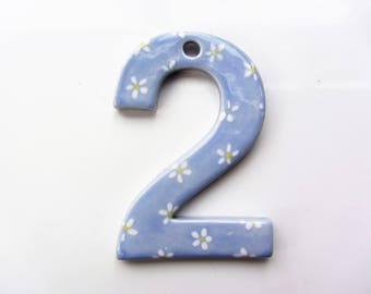 Door  house number handpainted ceramic numbers