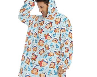 Sailor Waddle Dee Sherpa Fleece Hoodie Blanket | Cozy Wearable Blanket | Soft Oversized Hoodie