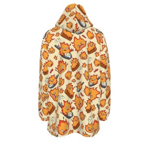 Calcifer Blanket Hoodie | Cozy Fire Wearable Blanket | Anime Loungewear immagine 2