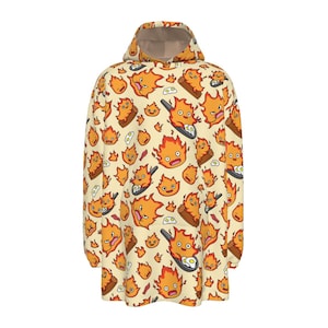 Calcifer Blanket Hoodie | Cozy Fire Wearable Blanket | Anime Loungewear immagine 1