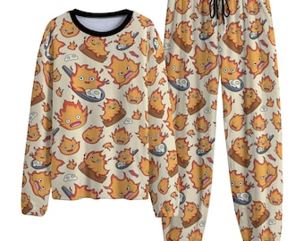 Calcifer Pajama Set | Cozy Anime Loungewear | Unisex Warm Pajamas
