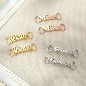 Personalised Name Metal Shoelace Charm Custom Shoe Buckle 1 pair Gifts for Him, Gifts for Her, Unique Gift, Customised Shoelace Charm