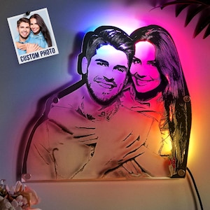Custom Portrait Mirror Light - Personalised Wall Decor Gift for Any Occasion - Unique Home Accent & Perfect Present