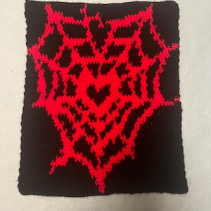 Tapeçaria Crochê Coração Teia de Aranha