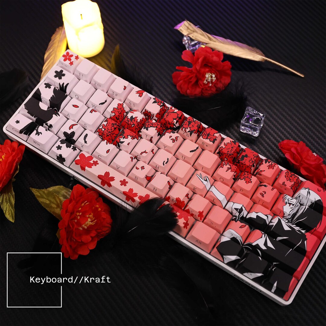 Sakura Raven Anime Japanese Style Keycap 136 Set | PBT
