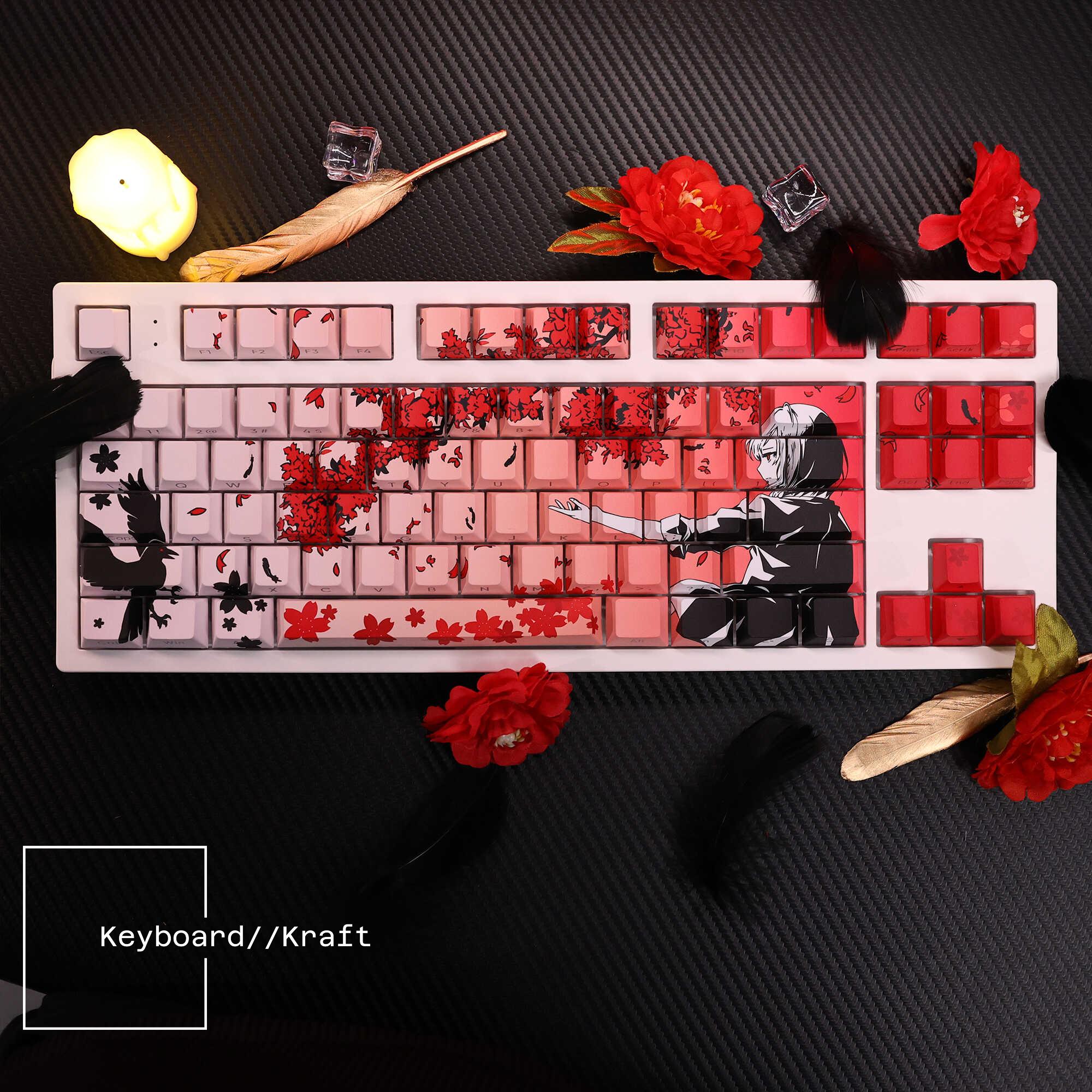 買取り実績  Raven Sakura Anime PBT | Set 136 Keycap Style Japanese キーボード