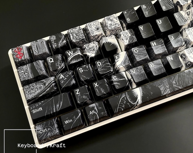 Griffith Manga Anime Porte-clés | Cadeau gaming PBT fait main pour tous les claviers mécaniques Cherry MX et commutateurs de style MX