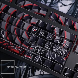 Death Anime Japanischen Stil Keycap 124 Set | Light Shinigami PBT Custom & Handmade Für Mechanische Tastatur Cherry MX Style Switches | Geschenk