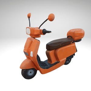 Handmade Wooden Scooter Model • Realistic Design • Customizable License Plate & Colors • Decorative Motor Gift