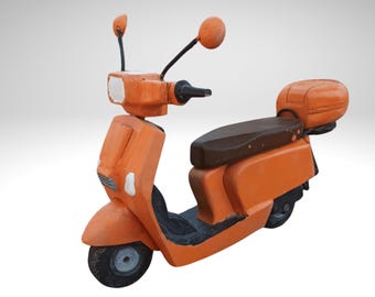 Handmade Wooden Scooter Model • Realistic Design • Customizable License Plate & Colors • Decorative Motor Gift