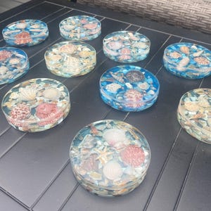 Ocean Themed Gulf Coast Shell Coasters - Set of 4 - Etsy
